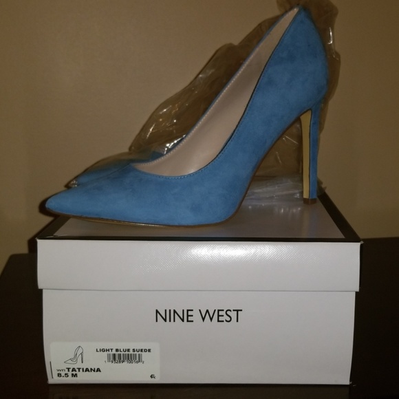 nine west blue suede heels